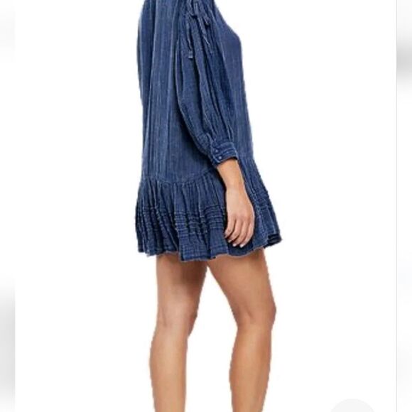 Free People Washed Ashore indigo ruffle dress - Picture 2 of 10